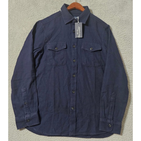 *NWT* $189 Vineyard Vines Navy Twill Shirt Jacket Men's Medium‎ 100% Cotton - Picture 1 of 8